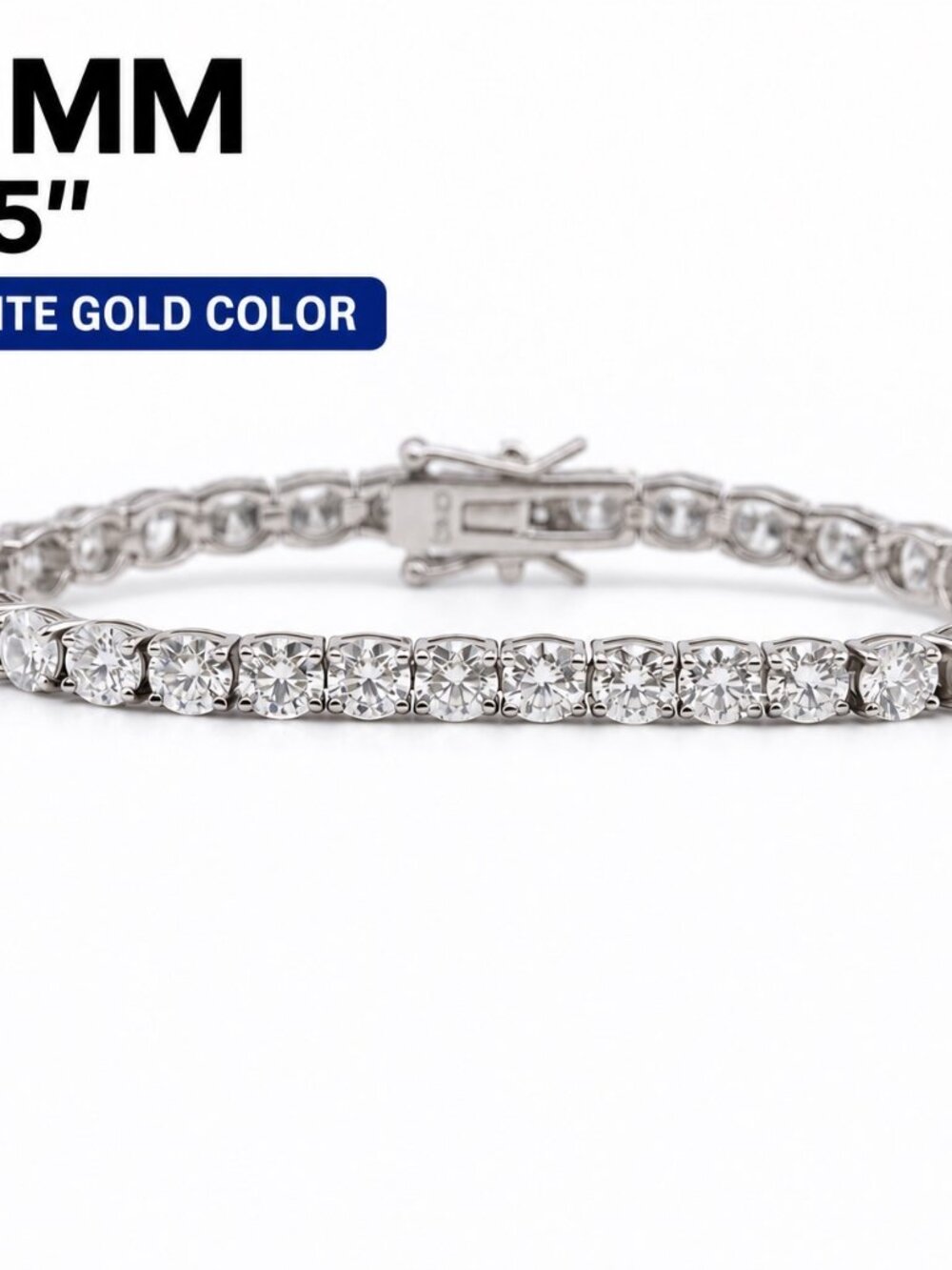 LEKANI 5mm Moissanite Tennis Bracelet S925 Silver 6.5 in
